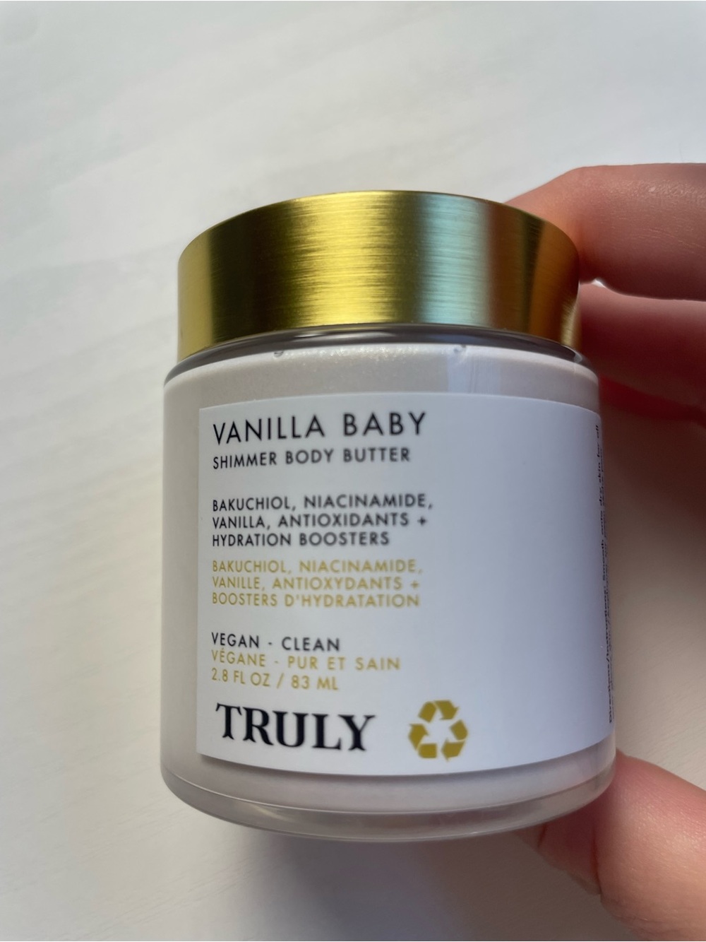 TRULY Vanilla Baby Shimmer Body Butter - White & Gold